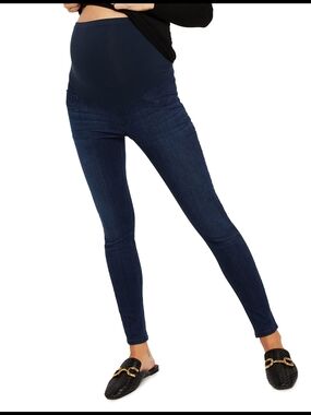 Motherhood Maternity Indigo Blue Secret Fit Belly Skinny Jeans L